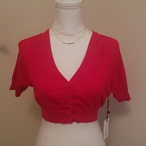 Forever 21 red sweater cardigan